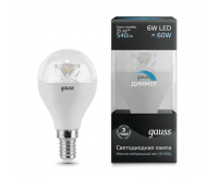 Лампа Gauss LED 6W E14 4100K  105201206-D диммируемая