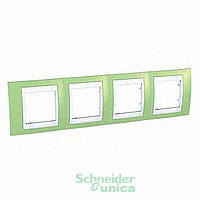 Уника 6.008.863 рамка 4-пост. Хамелеон Зеленое яблоко/Бел
