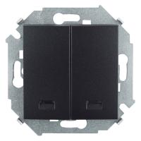 Симон 1591392-038 Выключатель 2-кл. с подсветкой графит