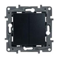 Легранд Выключатель 2-клав. 672602 антрацит ETIKA заказ