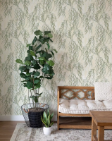 201707E Обои Solo Willow Ива зеленая на св.бежевом фоне к E201807 E201811Комп.винил на флиз 1,06*10м