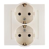 Симон 1590459-031 Розетка двойная 2Р+Е с з/к Сл.кость