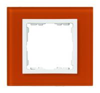 Симон 82617-65 рамка 1-пост Оранж+Бел.стекло