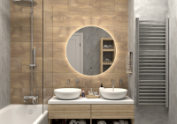 Зеркало "Ajour" D 645 с бесконтактным сенсором, ТЕПЛАЯ подсветка