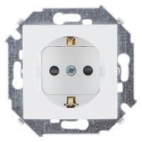 Симон 1591443-030 Розетка 2Р+Е шторки Белая