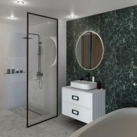 КУБО 80 (тумFNC-01-CUB-B-80-2+столешFNC-03-PL01-80) белая+РучкаCuboNero черная80мм FNC-04-CUB-N-80 2