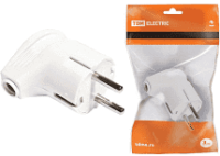 Вилка 16А 250В TDM  (АБС-пластик, угловая, белая, земля)(335216)