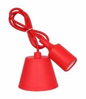АСД патрон Е27 силиконов. со шнуром 1м красный 8707