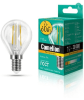 Лампа св/д Camelion Шар G45 E14 7W(715) 3000K филам.77*45 LED7-G45-FL/830/E14