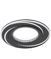Светильник Gauss Aluminium AL016 круг Чёрный/хром Gu5.3 1/100