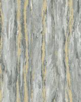 8606ER Обои Wiganford Lunman мотив кора серая с золотом Компактный винил на флизелине 1,06*10,05