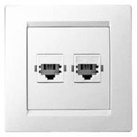 Симон 1590590-030 Розетка телеф/комп RJ-11и RJ-45 Белая