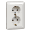 Розетка ХИТ РС16-236-б 2-пост. скр. с заз., б/ш Белая