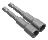 Головка торцевая магнитная 8 х 65 мм, хвостовик 1/4" Е, CrV, 2 шт / 33-3-837