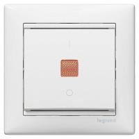 Легранд 774410 Выключатель 1-кл с индик. Белый