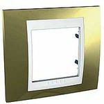 Уника 66.002.804 рамка 1-пост. Хамелеон Золото/Бел