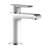 Смеситель одноручный W35-12 (35 мм) для умывальника монолитный, хром/бел