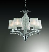 Люстра 2276/5 ODL12 068 хром/бел аб/хр Е14 5*40W