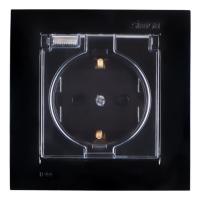 Симон 1590450-032 Розетка 2Р+Е с з/к з/ш IP-44 чёрная