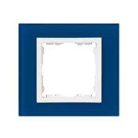 Симон 82617-64 Рамка 1-пост. синий-белый стекло