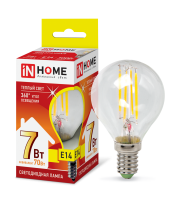 Лампа LED-ШАР-deko 7Вт 230B E14 3000K прозр IN HOME (6306)
