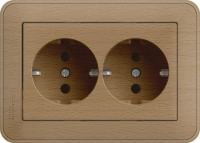 Розетка W59 РС16-255-88 2-пост. с/з Бук