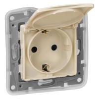 Легранд 672332 Розетка 2К+3 с откидной крышкой и шторками Сл.кость