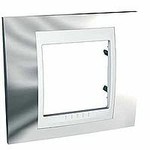 Уника 66.002.810 рамка 1-пост. Хамелеон Серебро/Бел