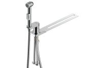 Смеситель одноручный X25-56  (25 мм) с гиг. душем, устанавливаемый на унитаз, хром