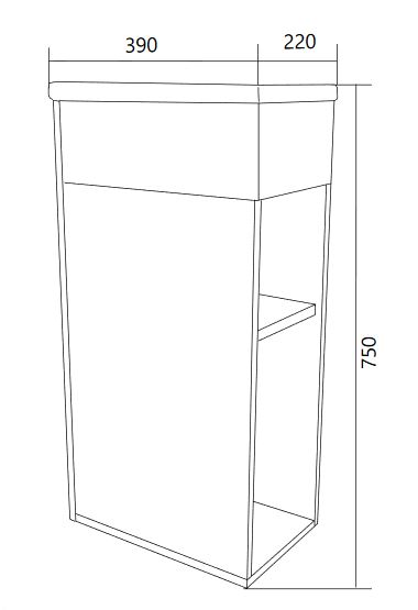ЛАУРА 40П 1д (тумба с раковиной) белый глянец