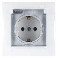 Симон 1590450-030 Розетка 2Р+Е с з/к з/ш IP-44 Белый