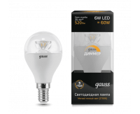 Лампа Gauss LED 6W E14 2700K  105201106-D диммируемая