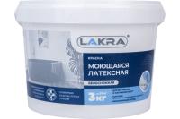 Лакра  моющаяся  3кг Латексная краска белоснежная / 8306485