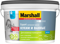 Краска Marshall EXPORT Кухни и ванные BW матовая  латексная 0,9 л / 5248866