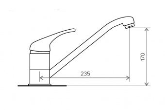 Смеситель для кухни низкий ЭКО серый №14