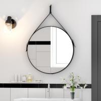 Зеркало "Ритц" D 650 на ремне из натуральной кожи черного цвета БЕЗ ПОДСВЕТКИ