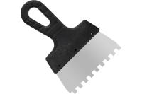 Шпатель фасадный "Мастер" зуб 8*8 нерж. сталь 0,4мм, 150 мм / 12-8-150