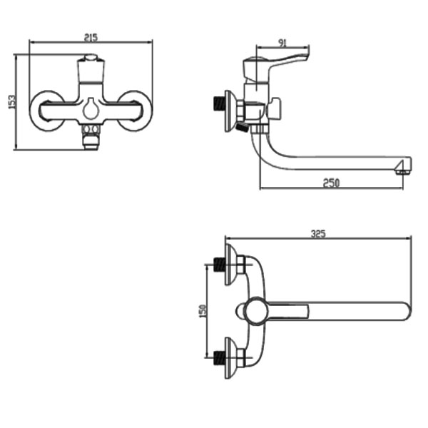 Смеситель Винтаж хром SM263512AA_R  д/в длин. излив