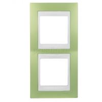 Уника 6.004.863 рамка 2-пост. Хамелеон Зеленое яблоко/Бел