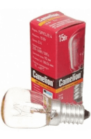 Лампа накал. для духовок Camelion (+300°) E14 15W 220V прозр.56x25 15/PT/CL/E14