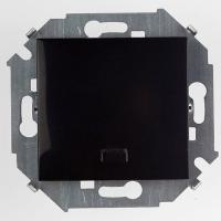 Симон 1591104-032 Выключатель с инд. Черн.глянец