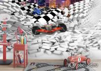 DET-404 Фотообои ФОРМУЛА-1 СКВОЗЬ СТЕНУ песок 300*240