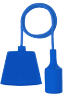 АСД патрон Е27 силиконов. со шнуром 1м синий 8714