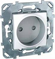 Уника 5.033.18ZD Розетка 1-ая б/з с з/щ Белая