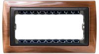 Симон 82854-36 Рамка+суппорт на 5 узк.модулей Ант.Медь+Графит