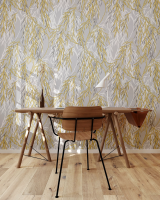 201708E Обои Solo Willow Ива золотисто-бежевая на т.сером фоне к E201808 Компактный винил на флизели