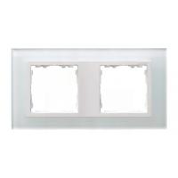 Симон 82627-30 рамка 2-пост Бел.стекло