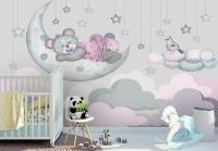 KID-149 Фотообои 3D СИРЕНЕВЫЕ СНЫ песок 300*270