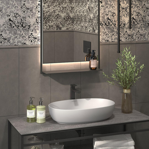 Раковина PLAZA накладная 60, белая глян. PLR.wb.60