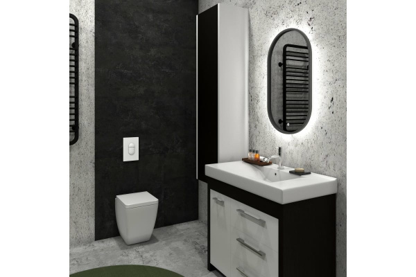 Зеркало Prime Black led 450*800 в мдф раме